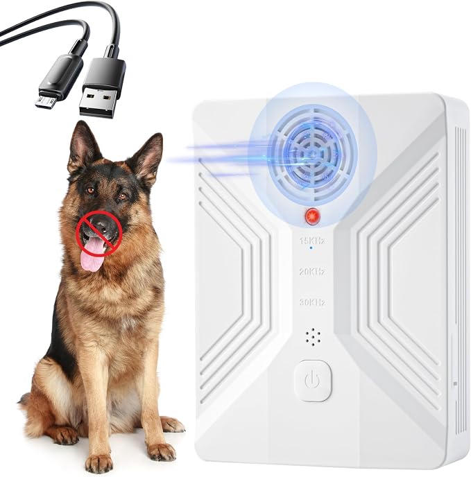 Nupec Ultrasonic Anti Barking Device, 3 Adjustable Modes Bark Control Box, 50FT Long Range Dog Barking Deterrent, Outdoor Dog Bark Stopper & Training Tool for Effective Barking Control | Auto-activated by barking, hands-free operation,rainproof for out...