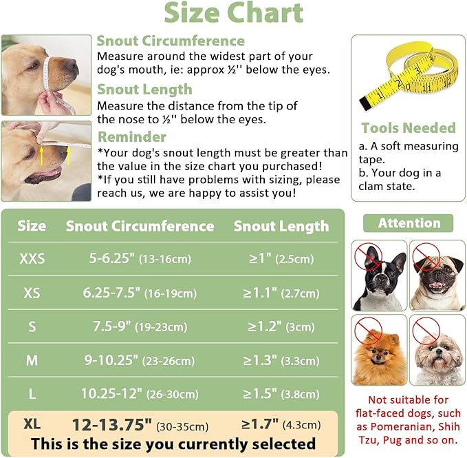 Mayerzon Dog Muzzle with Hook and Loop for Large Medium Small Dogs, Patented Soft Mesh Beagle Labrador Puppy Muzzles for Biting Chewing Grooming, Breathable, Adjustable, Allows Panting Drinking