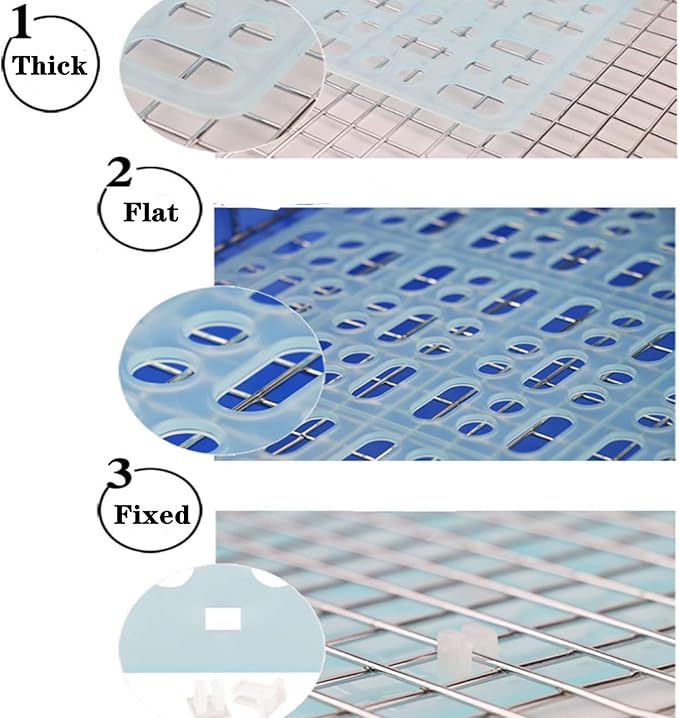 Lyellfe 12 Pack Plastic Rabbit Cage Mat, Durable Rabbit Floor Mat with Snap Joint, Foot Resting Pads for Pet Cats Dogs Bunny, Assorted Colors