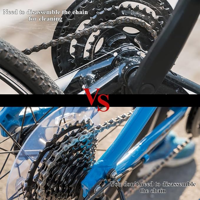 2 PCS Bike or Motorcycle Chain Washer, Motorcycle Chain Cleaning Kit, Motorbike Gear Dirt Stain Cleaning Brush, Bicycle Washer Cleaner Brush Tool for Bicycle Mountain Bike (Red+Black, 2PCS)