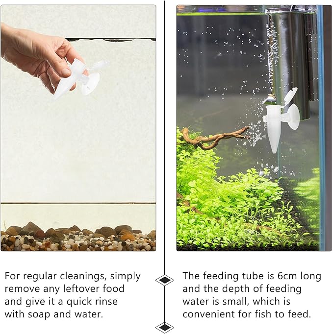 5pcs Plastic Shrimp Feeder Tube with Suction Cup Mini Aquarium Feeder for Fish Tank Automatic Feeding Small Shrimp Hatchery Accessories