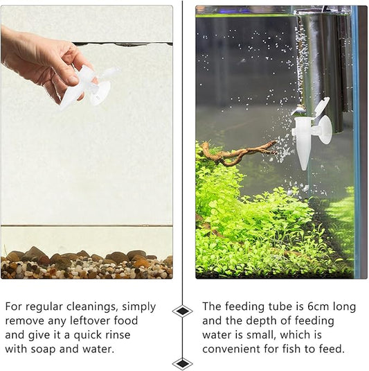 5pcs Plastic Shrimp Feeder Tube with Suction Cup Mini Aquarium Feeder for Fish Tank Automatic Feeding Small Shrimp Hatchery Accessories