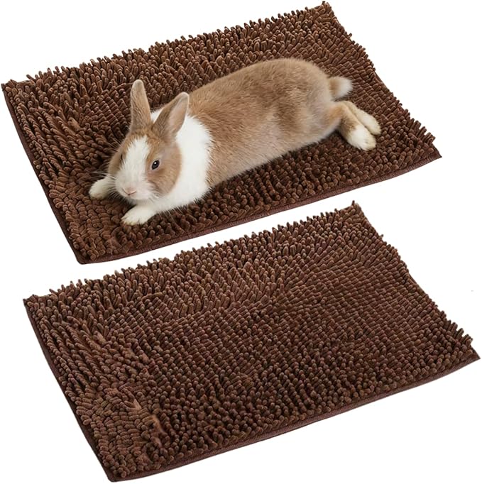 2PCS Guinea Pig Liner Washable Rabbit Cage Liner Guinea Pig Fleece Mats Reusable Bedding Pee Pads for Ferret Bunny Chinchilla Small Animals (Coffee,23.62" LX15.75 W)