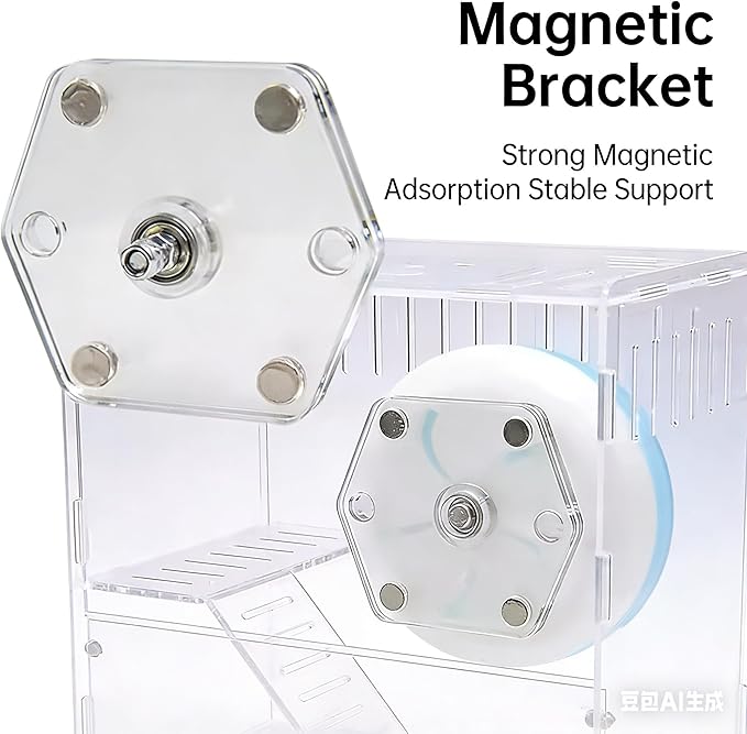 Magnetic Hamster Wheel 7 Inch Silent Exercise Wheel No-Drill Cage Mount Z5101-6