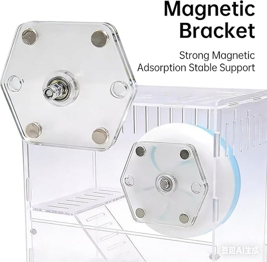 Magnetic Hamster Wheel 7 Inch Silent Exercise Wheel No-Drill Cage Mount Z5101-6