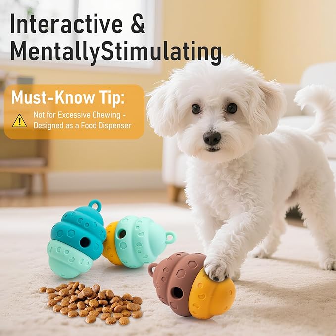 Dog Treat Toys for Medium Small Dogs, Silicone Dog Toy Treat Dispenser Slow Feeder Interactive Toys for Boredom, Enrichment Pet Toys Dispensing -Keep Them Busy- Outdoor with Buckle 1 Pack Orange