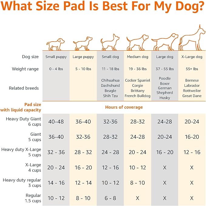 Amazon Basics Scented Dog and Puppy Potty Training Pee Pads, 5-Layer Leak-Proof Super Absorbent with Quick-Dry Surface, Regular Size 22 x 22 Inch, Blue, 150 Count