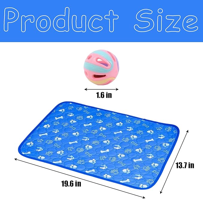 Puppy of Pads with Pheromones, Reusable Pet Training Pads, Washable Dog Pee Pads for Home and Travel, Includes 1 Bone-Shaped Pad and 3 Bell Balls (50x30 cm)