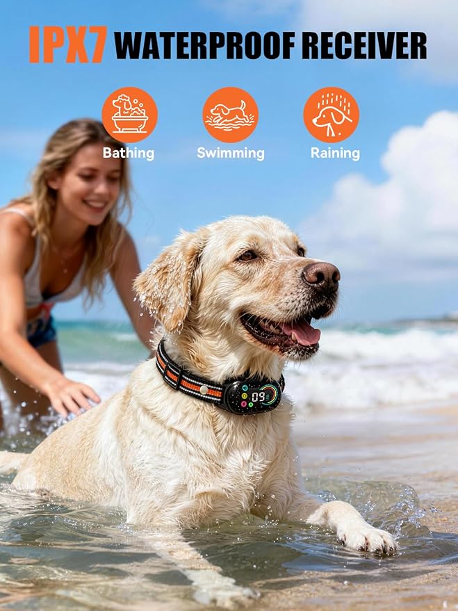 2-in-1 Dog Bark & Shock Collar, Dog Training Collar with 4 Training Modes Beep/Vibration/Shock/no Shock, 3300FT Remote, IPX7 Waterproof E Collars with AI Anti Barking for Small Medium Large Dog
