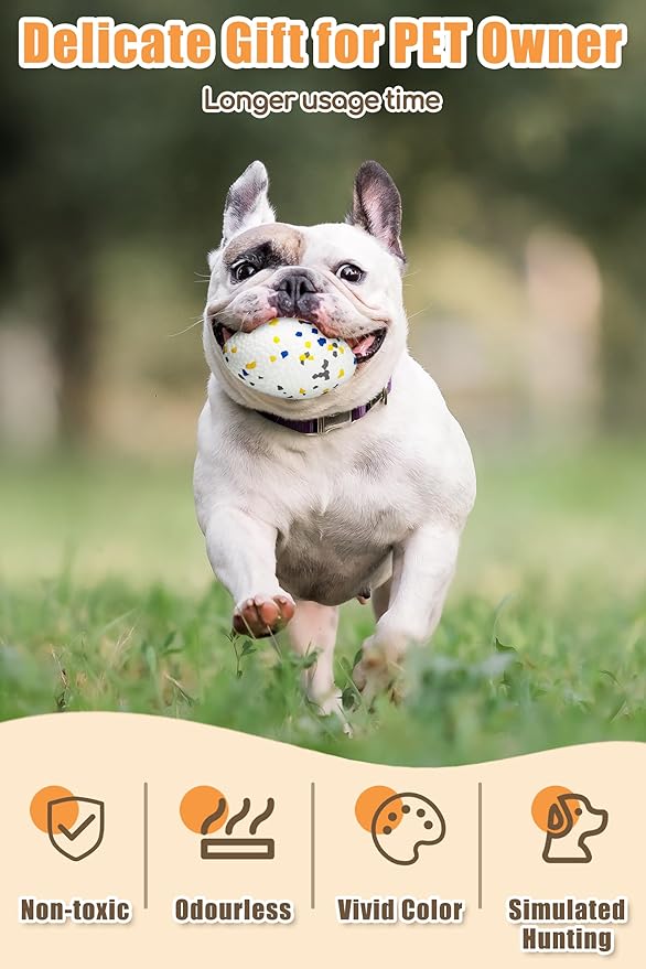 Moonorange 7.28" Indestructible Large Bone Balls for Aggressive Chewers Durable Stick Bouncy Interactive Chew Toy for Dogs Fetch Game Lightweight Floating Outdoor Training, White