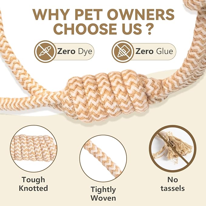 Puppy Chew Toys for Teething Relief, Dog Rope Toys for Small and Medium Dogs, Dental Chew Rope for Training, L Size