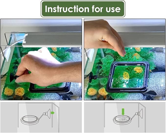 DS. DISTINCTIVE STYLE Fish Feeding Ring 2 Pieces Aquarium and Tank Floating Rings Food Feeders with Suction Cup(Black)