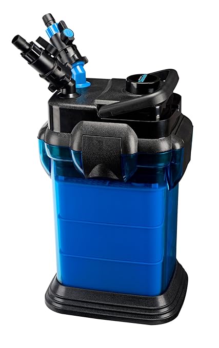 Penn-Plax Cascade 1000 Canister Filter - 265 GPH Aquarium Filter for Tanks Up to 100 Gallons - 360 Degree Flow Valves, Poly Fiber Pads, Bio-Sponge & Activated Carbon -Fresh & Saltwater -11.5x10x17in