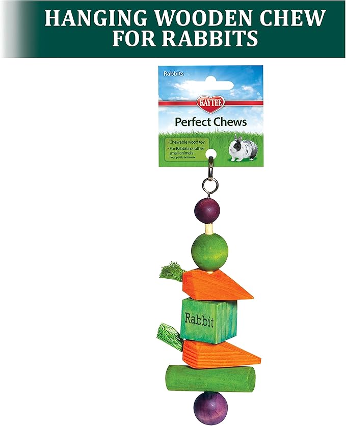 Kaytee Perfect Chews Hanging Wood Chew Toy for Pet Rabbits and Other Small Animals