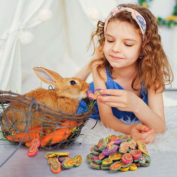 KATUMO Rabbit Chew Toys, 180g Timothy Grass Treats Small Animal Molar Toys for Guinea Pig Hamster Bunny Chinchilla Gerbil