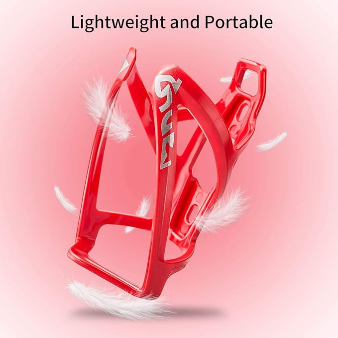 Suruid Bike Water Bottle Cage, Universal Bike Water Drink Holder, Durable Ultralight Plastic Water Bottle Holder for Bicycle, Cycling Bottle Cages for MTB, Road Bike, Mountain Bikes, 2 Pack - Red