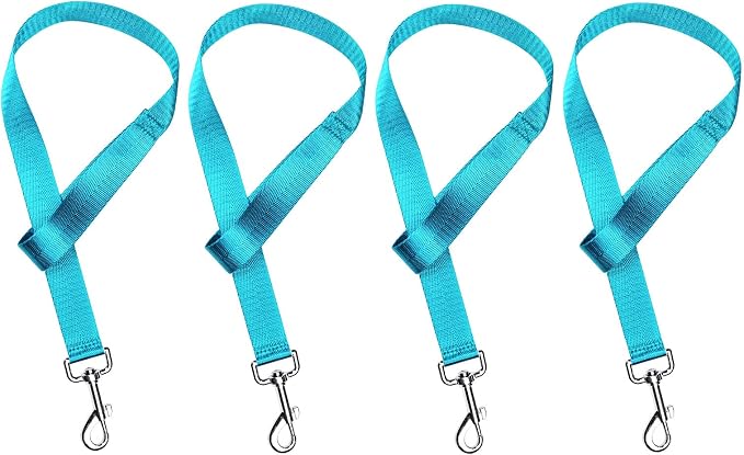 Harrison Howard 4PCS 22” Easily Packed Sturdy Nylon Bucket Straps for Hay Nets and Water Feeder Buckets-Azure Blue