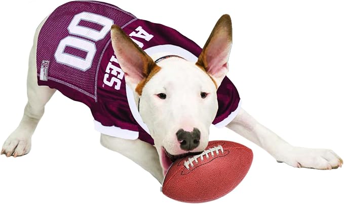 Pets First NCAA College Texas A&M Aggies Mesh Jersey for DOGS & CATS, X-Small.Licensed Dog Jersey with your Favorite Football/Basketball College Team