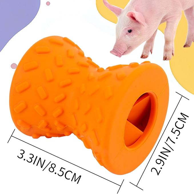 Treat Dispensing Ball for Pigs, Pig Enrichment Toys Food Dispenser for Mini Pigs, Slow Feeder Training Toy Pet Interactive Foraging & Rooting Toys for Pigs to Play with