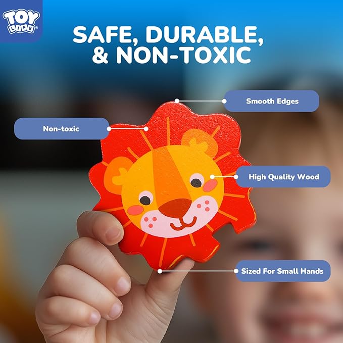 TOY Life Wooden Puzzles for Toddlers 2-4, Montessori Toys for 1 2 3 Year Old Boys Girls, Animals Puzzles Educational Learning Toys 2 Year Old, Birthdays Gifts Toy for 2 Year Old Girl Boy