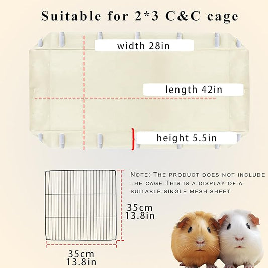 Guinea Pig Waterproof Cage Liner C&C 2x3,Guinea Pig Cage Canvas Bottom Replacement 42x28 Beige (C&C 2x3)