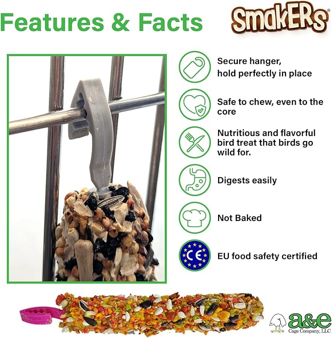 Vitapol Smakers by A&E Cage Co 3-in-1 Variety Treat Sticks for Parakeets – Triple Pack Bird Treat Sticks – Assorted Flavor Hanging Snack Sticks for Parakeets, Budgies & Small Hookbills
