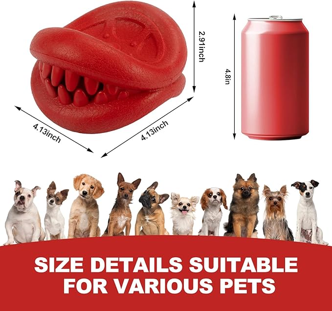 Durable Natural Rubber Dog Chew Toys for Aggressive Chewers, Treat Dispensing Dog Toys, Interactive Enrichment Toy to Keep Dogs Busy, Mental Stimulation, Clean Teeth