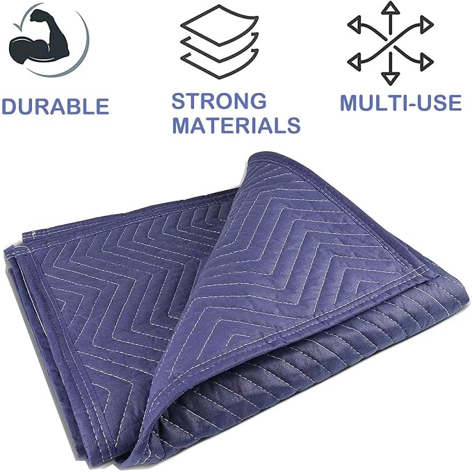 6 Pack 40x72 In Moving Blankets Heavy Duty Thick Furniture Shipping Blankets for Protecting Professional Quilted Shipping Furniture Pads