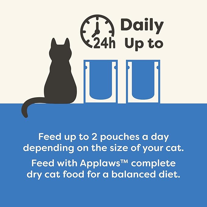 Applaws Natural Wet Cat Food in Mousse, Limited and Natural Ingredients, Grain-Free, High Protein with No Artificial Additives, Tuna Fillet (12 x 2.47oz Pouches)