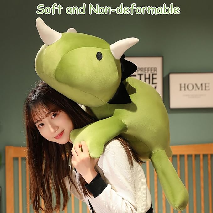 SQEQE Weighted Dinosaur Plush, Weighted Dinosaur Stuffed Animal, Dino Plushies Dino Pillow Toy Gift for Kids Adults 23.6 Inch, 3.1 Lbs