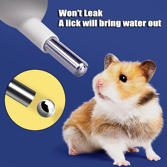 125ml Guinea Pig Water Bottle/Feeder for Hamsters/Hedgehogs/Gliders/Rabbit/mouses/Other Small Pets and Animals,Suitable for Cages, Boxes or Wall-Mounted (Grey, 125ml)