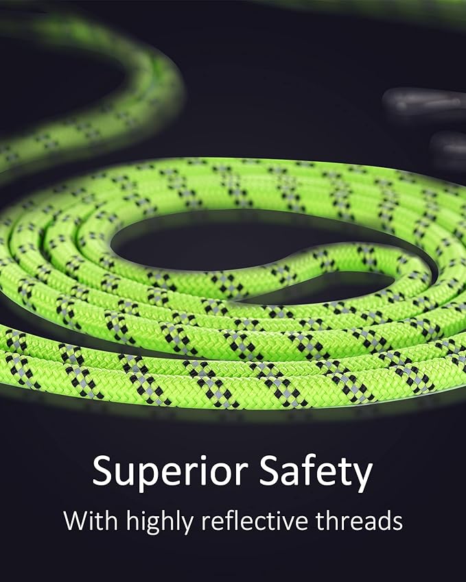 Long Dog Leash for Dog Training 16FT/30FT/50FT/100FT, Reflective Dog Leash with Lockable Hook, Heavy Duty Dog Lead for Large Medium Small Dogs Outside Walking, Playing, Camping, or Yard 20FT Green