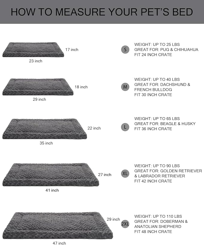 Washable Dog Bed Mat Ultra Soft Dog Crate Pad Comfy Fluffy Pet Kennel Beds Sleeping Mattress for Large Jumbo Medium Small Dogs, 36 x 23 Inch,Green