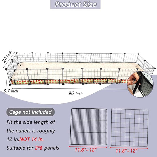 Guinea Pig Cage Liner，Washable Waterproof Oxford Cloth Cage Liners for Small Animals,Hamster Chinchilla Hedgehog Rabbit and Other Small Animals Not Include Cage(24x96 inches)
