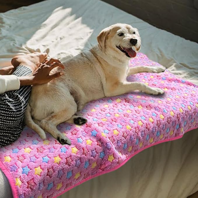 Dog Blankets for Small Medium Large Dogs, 3 Pack Washable 41" x 31", Coral Fleece Soft Pet Mat Throw Cover for Kennel Crate Bed, Cat Blanket, Gifts Puppy Essentials