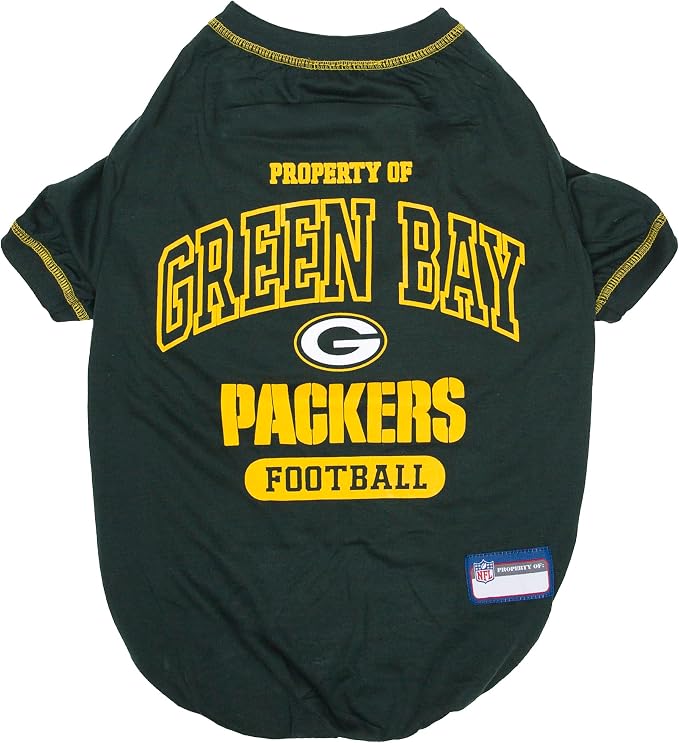 NFL Green Bay Packers Dog T-Shirt for Pets, Size X-Small. Officially Licensed Pet Shirt with Team Logo, Soft Stretchable Comfort Fit Apparel for Dogs & Cats