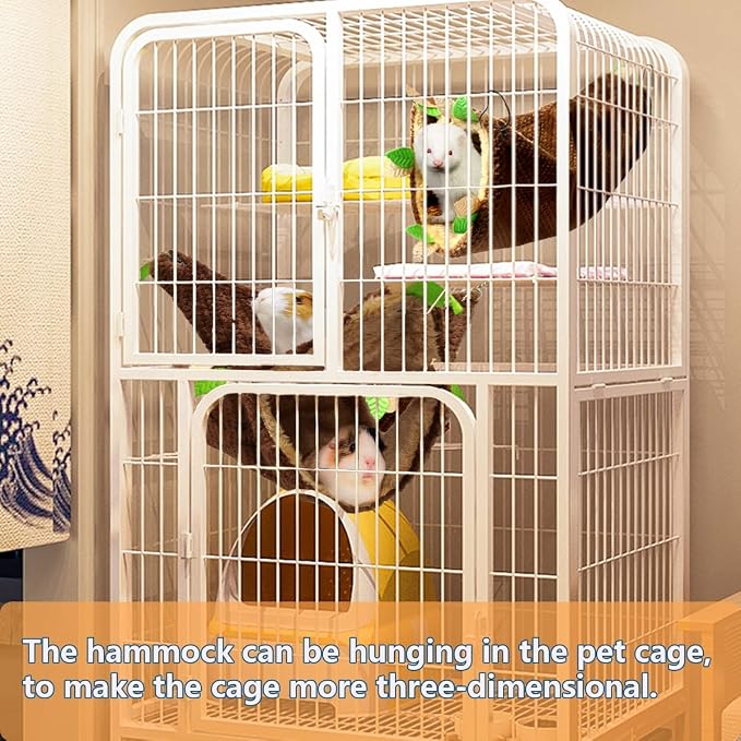 Leftstarer Pet Hammock and Tunnel Set, Soft Cashmere Material, Perfect for Guinea Pigs, Rats, Hamsters, and Other Small Pets