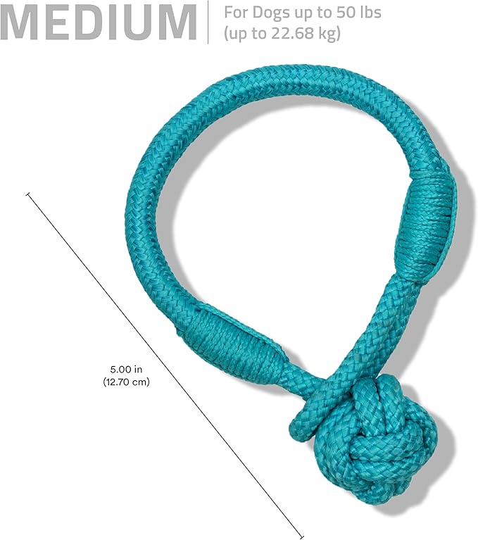 Playology Dog Toys | Tough Tug Knot for Puppies and Young Dogs | Peanut Butter Scented Medium Chew Toy Tug Rope | Tug of War Puppy Essentials