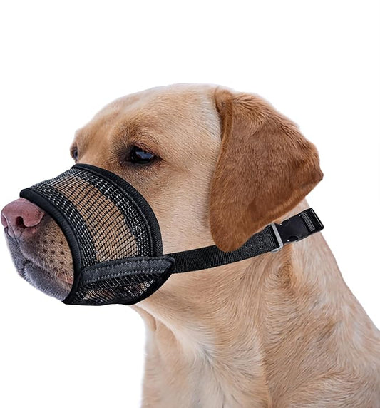 Evollax Extra Large Dog Muzzle - Air Mesh Big Dog Muzzle | Suitable for Small, Medium Large and X-Large Dogs | Stop Biting, Barking and Chewing Best for Aggressive Dogs