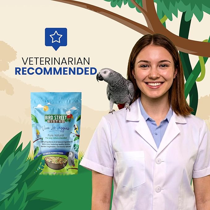Bird Street Bistro Parrot Food - Parakeet & Cockatiel Food - Cooks in 3-15 min w/Natural Grains, Legumes, Non-GMO Fruits, Vegetables & Health-Oriented Spices