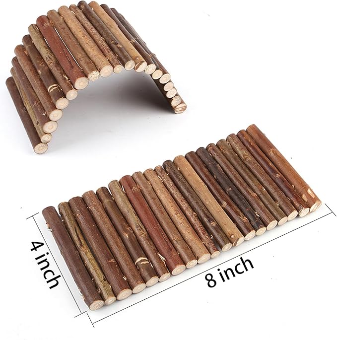Hermit Crab Hideout, Hermit Crab Climbing Toys, Wooden Reptile Hideout, Climb Bridges for Lizard Chameleon Hamster Rats Chinchilla Guinea Pig Rabbit Bearded Dragon (4 x 8 inches)