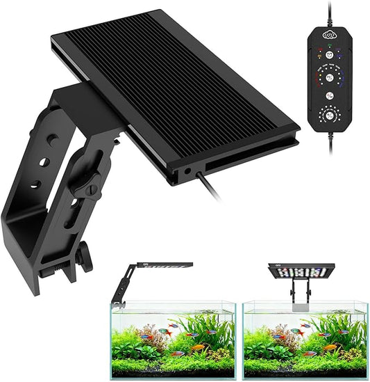 QZQ Fish Tank Light – Aquarium Light 24/7 Mode LED Aquarium Lights for Fish Tank with Adjustable Timer/Brightness, Aquarium Plant Light (16W for 12–20 Inch Tank)