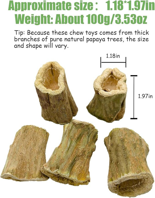 100G Rabbit Chew Toys Guinea Pig Treats Natural Papaya Wood Chew Sticks for Teeth Bunny Guinea Pig Hamster Chinchilla