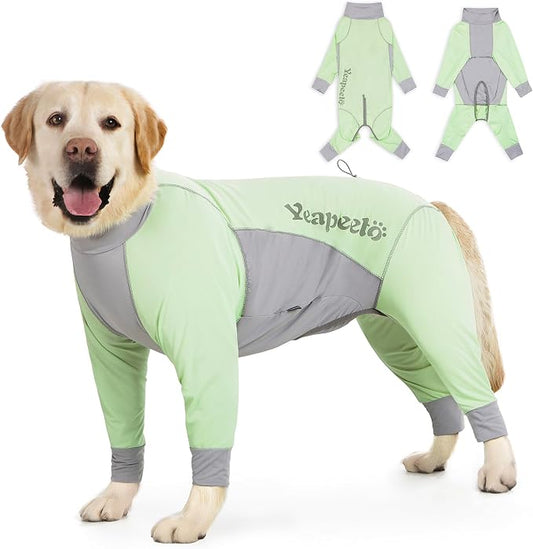 Dog Sun Protection Cooling Suit UPF 50+, Quick-Dry Breathable Jumpsuit for Large & Medium Dogs, Outdoor Dirt-Resistant Shedding Control Pet Apparel (Chartreuse, 5X-Large)