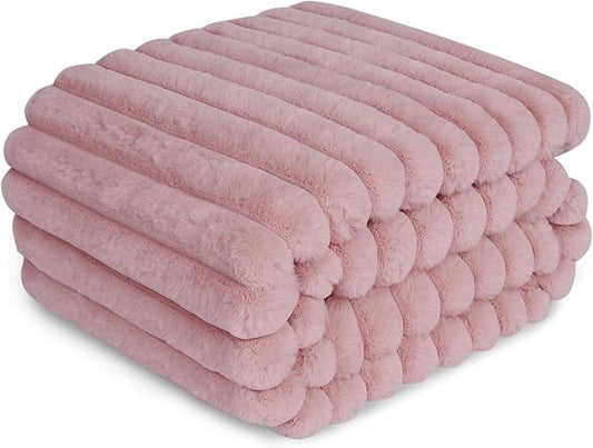 Waterproof Pet Blanket for Large Dogs & Cats - Reversible Calming Plush, Washable Furniture Cover for Couch, Bed, Car Seat, Blocks Leaks, Stains & Pet Fur (Pink, 50"x60")
