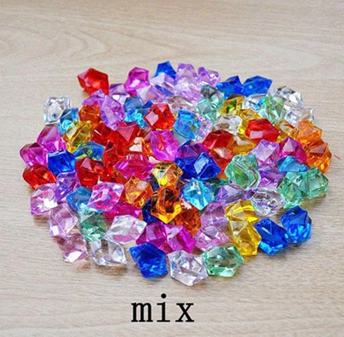 Ivie Colorful Crystal Stone Acrylic Glass Transparent Stone for Fish Tank,Aquarium,Terrariums,Vase,Plants,Garden Decoration (200grams) (mix)