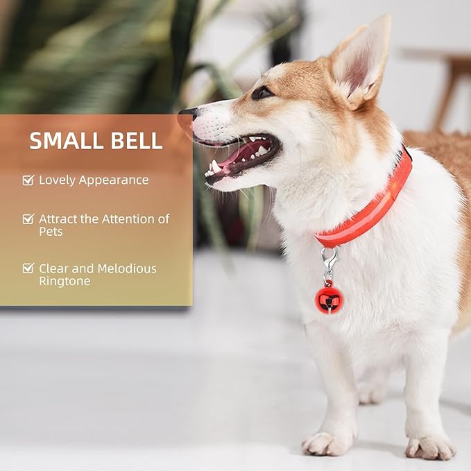 9 Pack Cat Collar Bells, Small Pet Bells for Dog and Cat Collars with Keychains, Louder Crisp Metal Charms for Kitten Tracker Training, Bird Safety Bell 9 Colors Pet Collar Accessories Training Kit