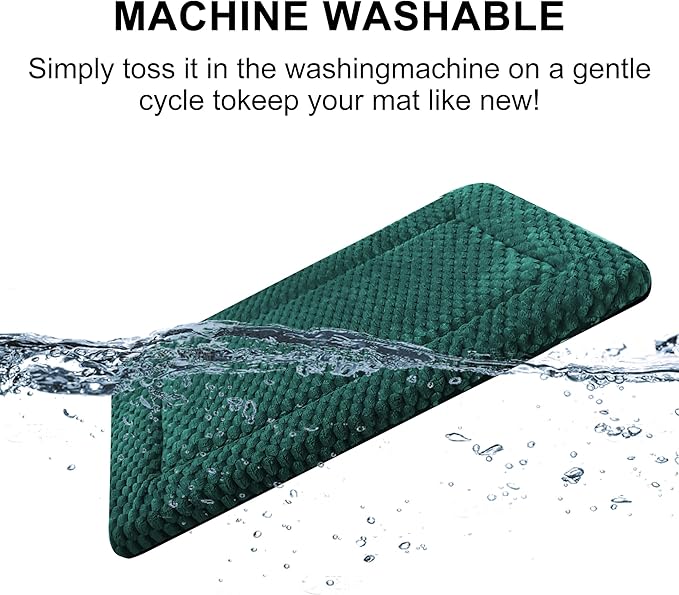 Dog Bed Mat,Reversible & Ultra Soft Kennel Pad-Machine Washable Pet Bed for Dogs & Cats-All-Weather Crate Liner for Crates,Carriers & Travel (Dark Green, 30" L x 20" W x 1.5" Th)
