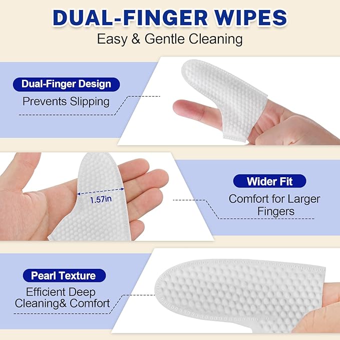 Dog Ear Hair Removal Kit with Powder & 5.5" Curved Locking Forceps - Dog Ear Finger Wipes Gentle Ear Grooming Tool for Dogs - Absorb Moisture, Remove Dirt - Alcohol-Free Pet Ear Care