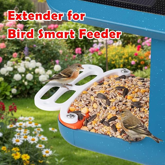 Upgraded Bird Perch for Bird Buddy Smart Feeder with Screws, Birds Feeder Extender Perch (White)